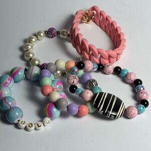 Kidcore Bracelet Lot Glass Plastic